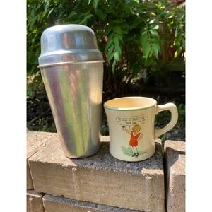 Little orphan Annie antique Ovaltine advertising mug and shaker